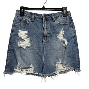 Distressed Hollister Denim Skirt Size 7